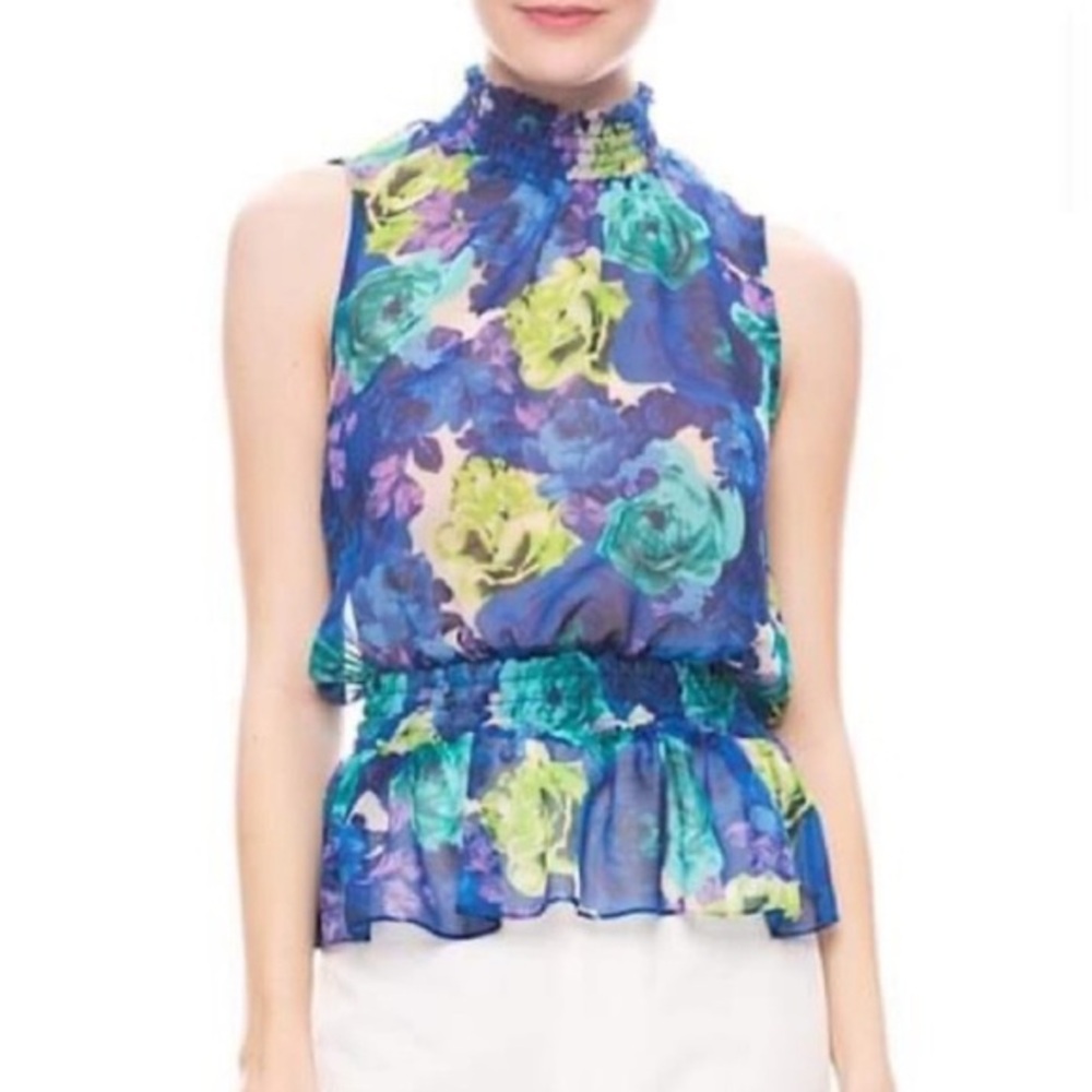 Misa Los Angeles Multicolor Floral Sleeveless Blouse